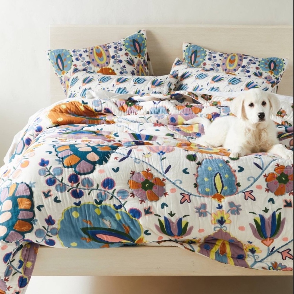 Anthropologie Gertrude Quilt and Shams - Full Size